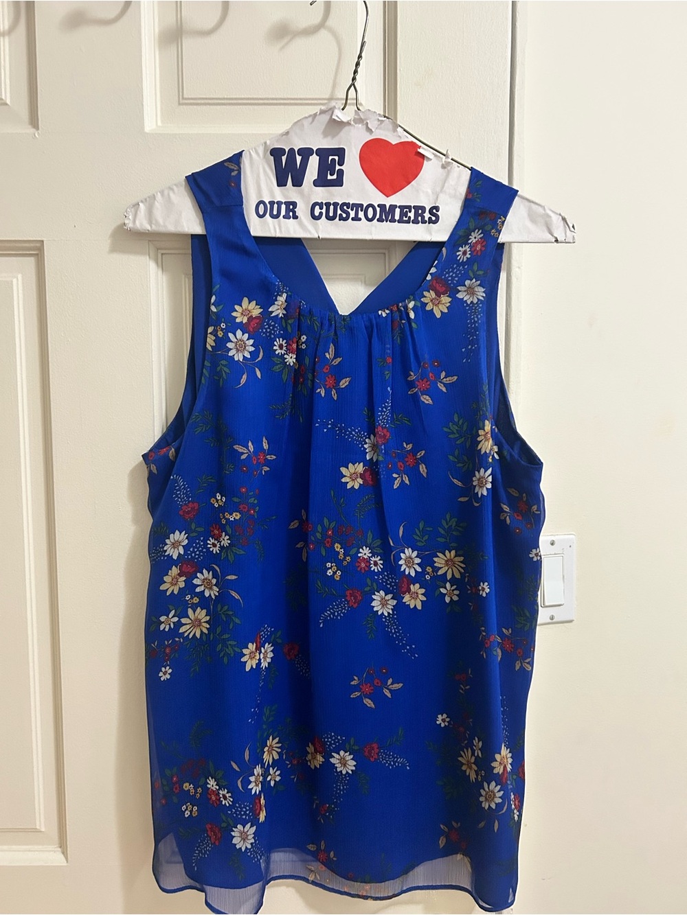 Vince Camuto Women’s Floral Sleeveless Top - Blue